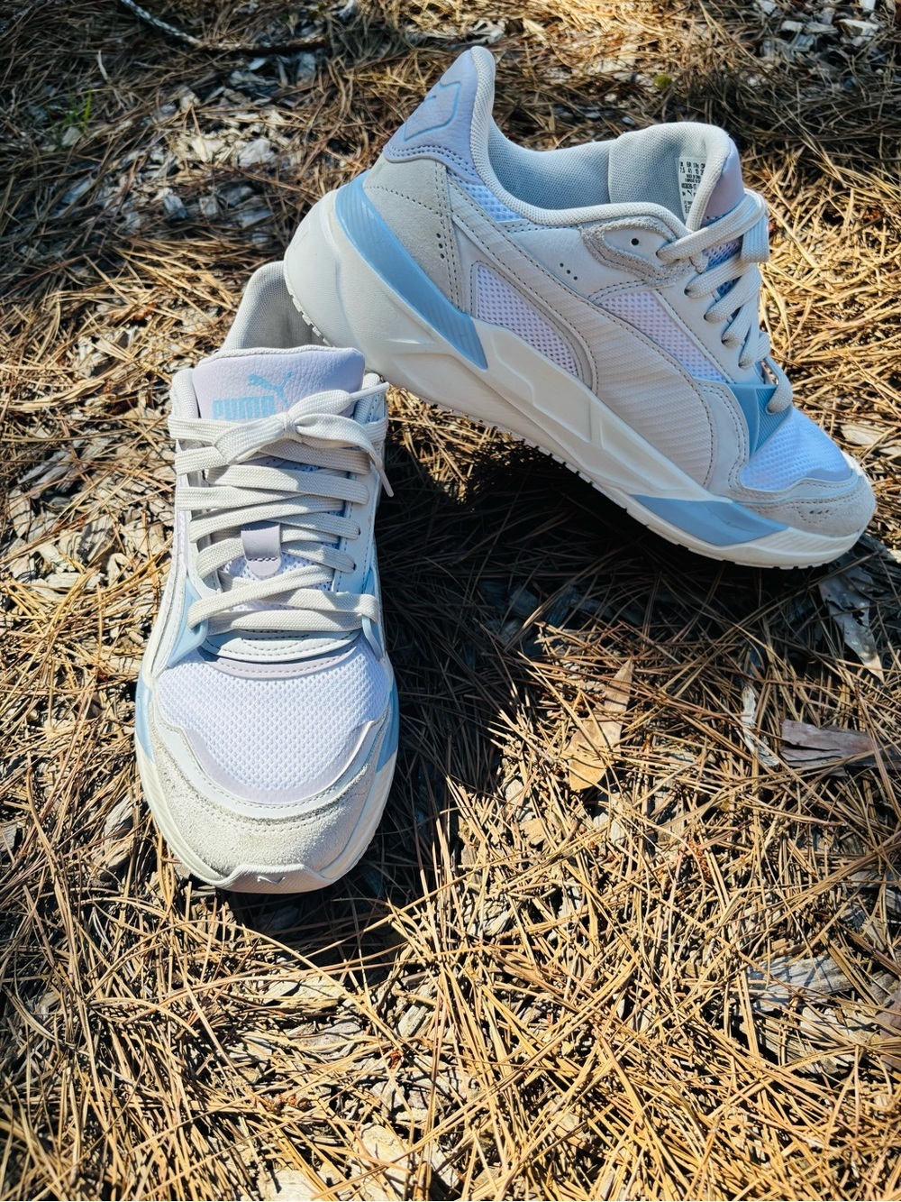 Puma Trinity 2 Lifestyle in white in light blue & purple accents size 10 - Picture 7 of 11